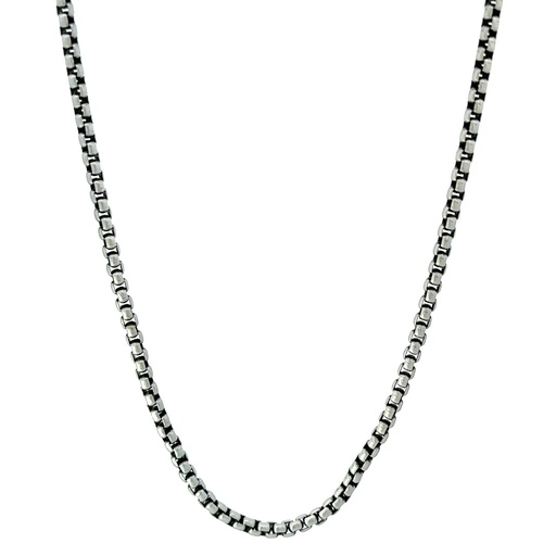 [28802SCUSTNSATIN] Satin Finished Stainless Steel Box Chain Necklace
