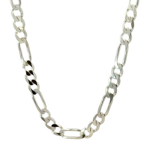 [25838STSNfigaro] Solid Figaro Necklace In Solid Sterling Silver