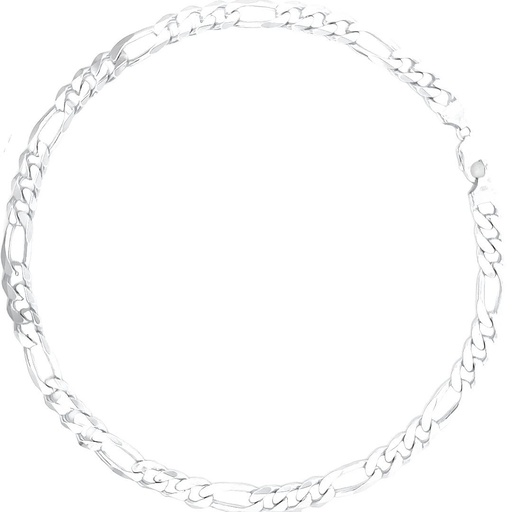 [24055] Sleek & Sophisticated Men's Silver Figaro Link Chain