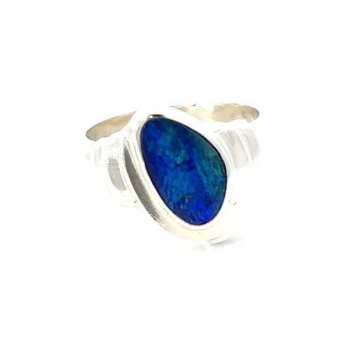 [29576JCSR19opal] Opal Ring Set In A Unique Sterling Silver Setting