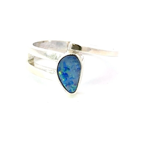 [29576JCSR10opal] Sterling Silver Ring Set With Opal