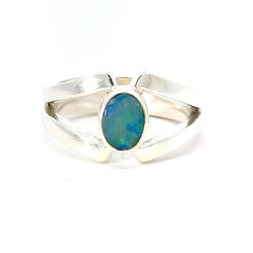 [001572] Opal Ring Set With In A Split Sterling Silver Ring