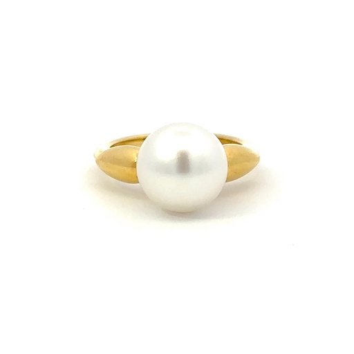 [21977SD18YRssp] South Sea Australian Pearl Ring In 18K Yellow Gold