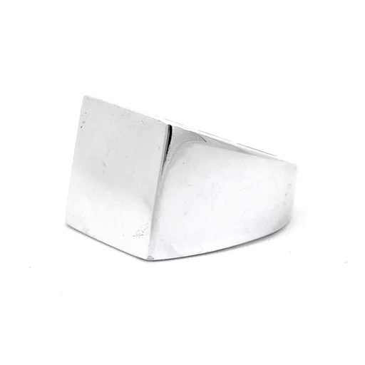 [27389] Signet Ring | Rectangular In Sterling Silver