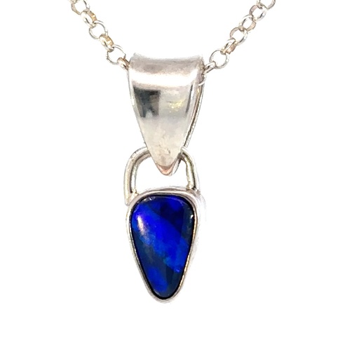 [001485] Triangular Opal Pendant In Sterling Silver