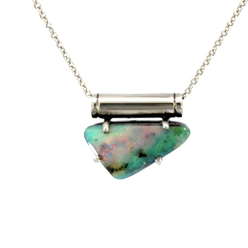 [24621SPGSPBLDOP] Queensland Boulder Opal Pendant In Sterling Silver