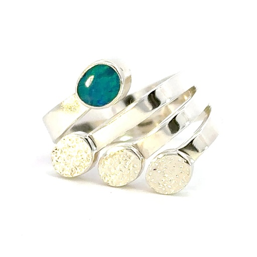 [24576JCSROPAL/29576] Opal Ring With A Unique Design In Sterling Silver