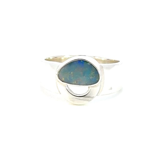 [29576JCSRop] Unique Opal Ring In Sterling Silver