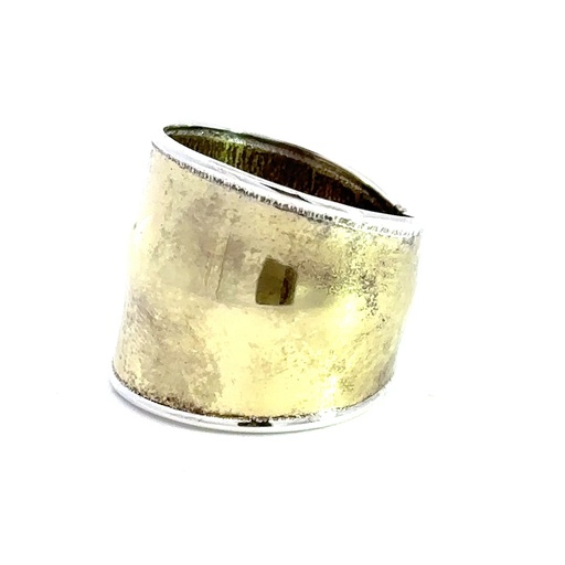 [29550] Sterling Silver & Brass Dual-tone Ring