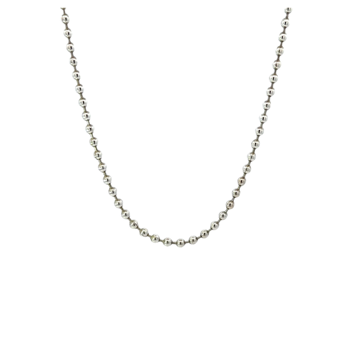 [24209STSN55cmballchain] Sterling Silver Ball Chain Necklace 55cm in Length