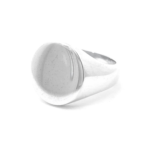 [24799JCSR] Signet Ring With Oval Face In Sterling Silver