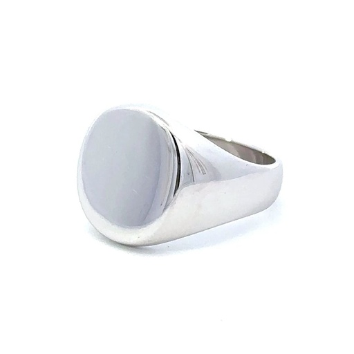 [23193] Signet Ring | 9K White Gold