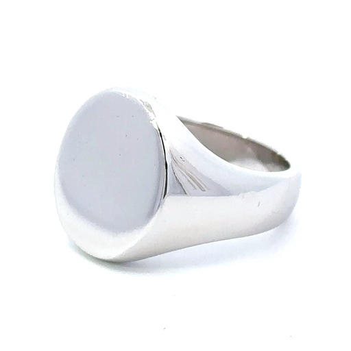[23194] Signet Ring | Timeless Men's White 18K Gold