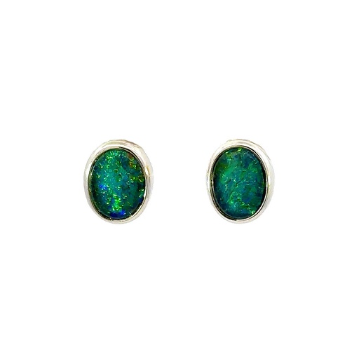 [25745SPGSEtriop] Opal Stud Earrings | Australian Triplet