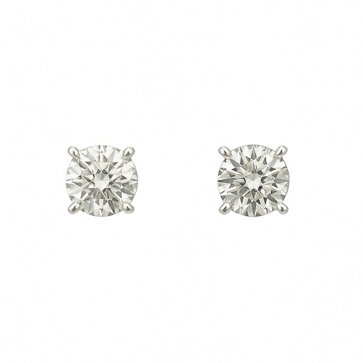 [01957] Diamond Lab Earrings 2 carat | 18ct White Gold
