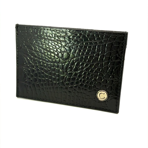 [25015SCUwallet] Card Wallet In Black Leather