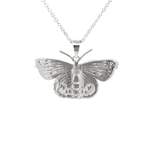 [22072] Monarch Butterfly Pendant In Sterling Silver