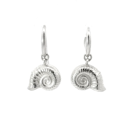 [022653] Nautilus Shell Earrings In Sterling Silver