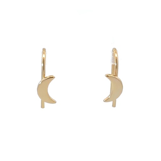 [26410Daddmoonearrings] Gold Plated Moon Earrings
