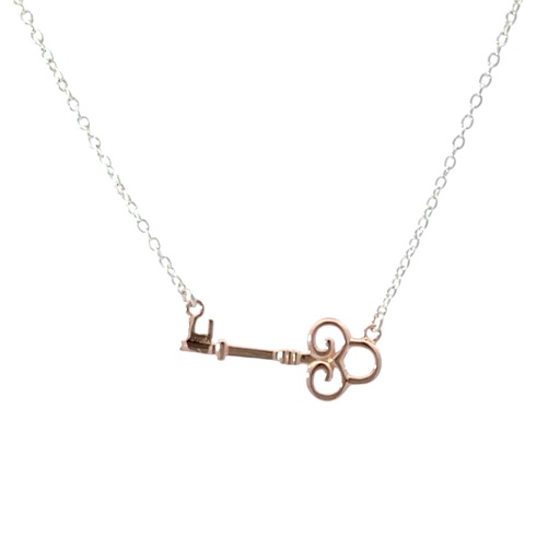 [24348] Petals Necklace | Plated Key on Sterling Silver