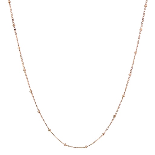 [000051] Chain Necklace | 9ct Pink Gold Diamond Cut Curb Link Ball