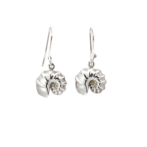 [000057] Cephalopoda Shell Earrings In Sterling Silver