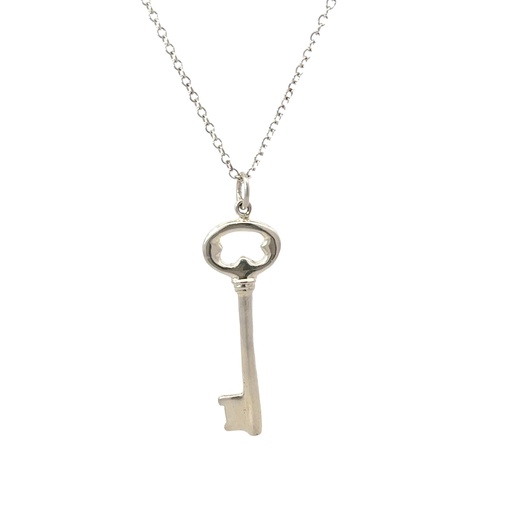 [000096] Sterling Silver Chain With Key Pendant