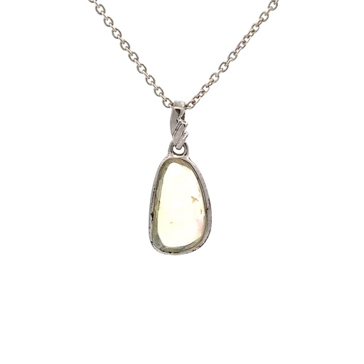 [000146] Solid White Opal Pendant in Sterling Silver