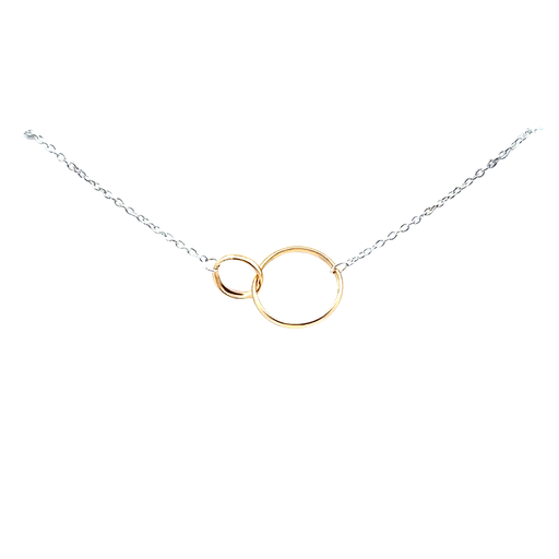 [000152] Petals Silver Necklace  Godmother With Interlocking Links