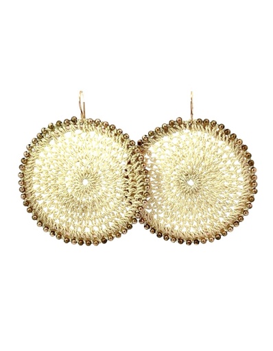 [000154] Woven Disc Sunset Earrings