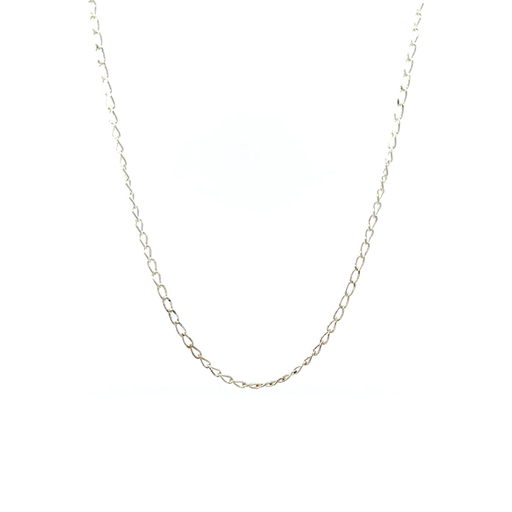 [000179] Silver Curb Link Delicate Necklace