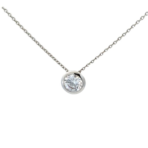 [000182] Cubic Pendant In Sterling Silver With Chain