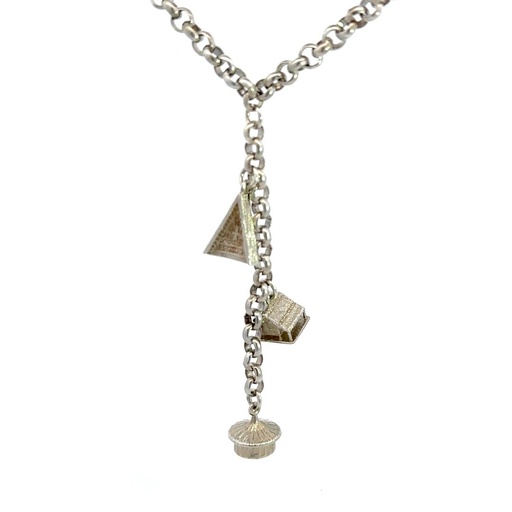 [000187] Hut Necklace In Sterling Silver