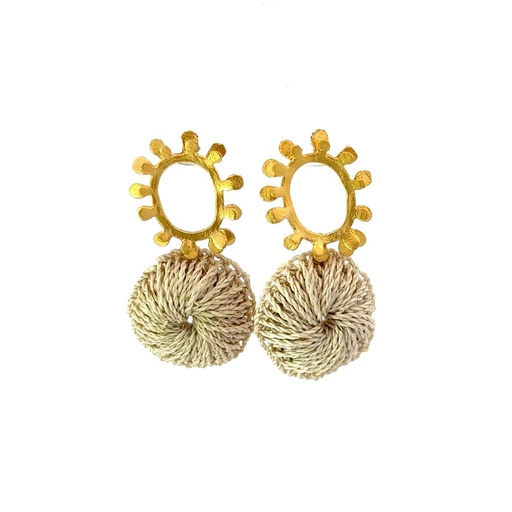 [000205] Astrolabe Earrings Gold by Bilum & Bilas