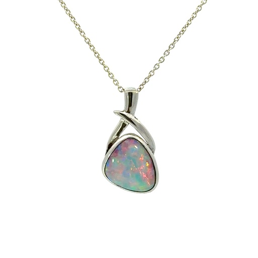 [000236] Opal Doublet Pendant In Sterling Silver
