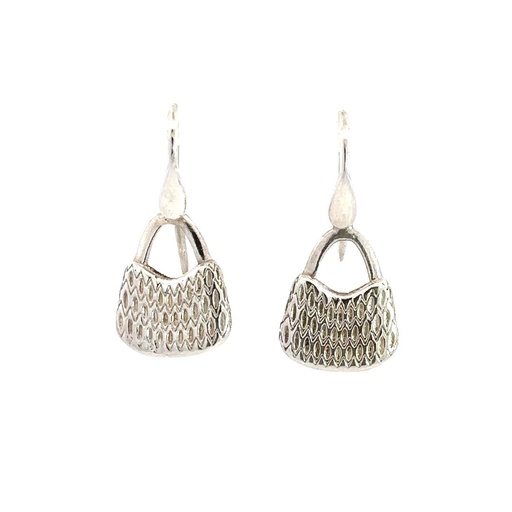 [000247] String Bilum Earrings In Sterling Silver