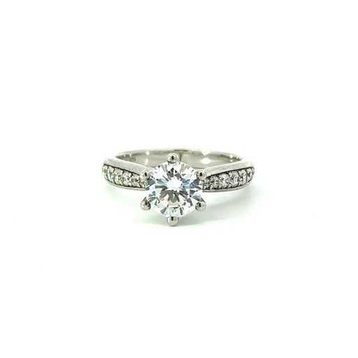 [000251] Cubic Sterling Silver Ring With CZ Set Band
