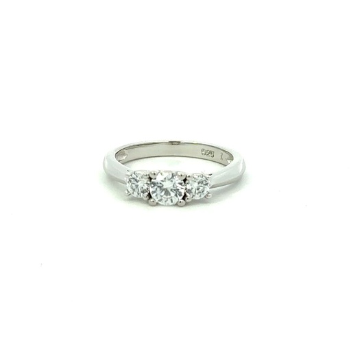 [000255/25057] Cubic Trio Ring In Sterling Silver