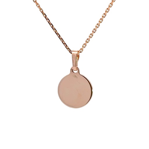 [000263] Pendant In 9K Rose Gold 12mm Disc