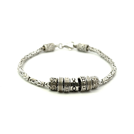 [000313] Bracelet In Sterling Silver With Charms