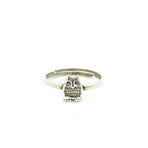 [000364] Owl Ring In Sterling Silver
