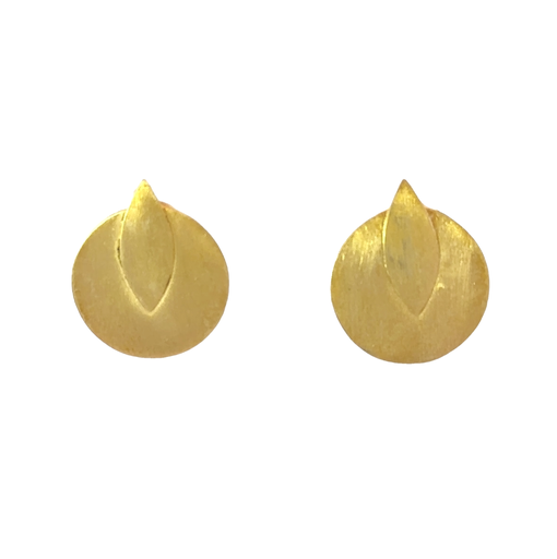 [000391/29049] Yellow Gold Plated Brass Round Disc Studs