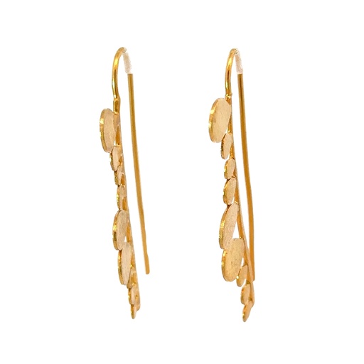 [000396/29059] Matte Finished Gold Plated Drop Earrings