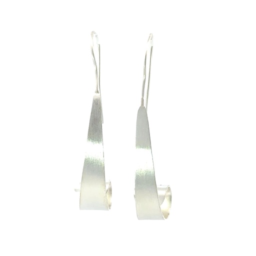 [000401/29270] Satin Finished Sterling Silver Drop Earrings