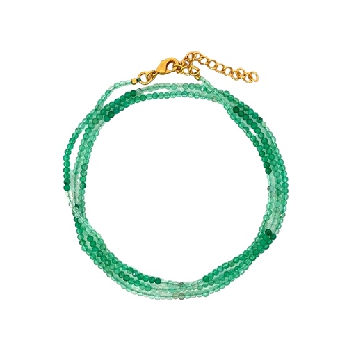 [000424/27940] Verdant Beauty: Dyed Green Agate Bead Necklace