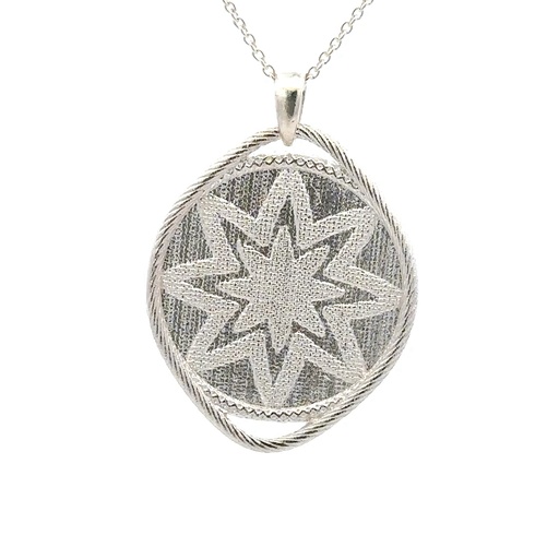 [000445] Silver Pendant | New Guinea Woven Threads