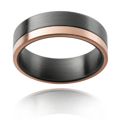 Zephyr Rose Gold Fusion Black Zirconium Band