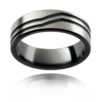 Titan Blend Zirconium Natural & Blackened Band