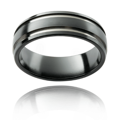 Stealth Loom Zirconium Natural & Blackened Band