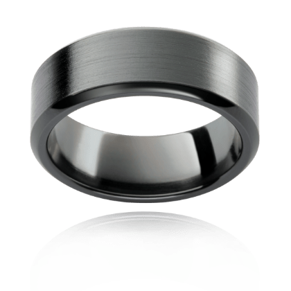 Classic Matte Black Black Zirconium Band